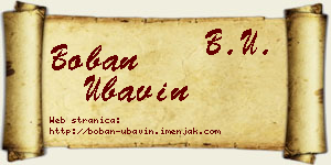 Boban Ubavin vizit kartica